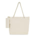 The Sunchaser Set - A cream-coloured tote bag with a rope handle and a side pouch. It has a simple, minimalist design.