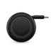 Turbo 20w Retractable Car Charger - A black retractable car charger with a circular design and a connecting plug. Features a logo on the surface.