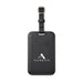 Jet Luggage Tag Tracker - A black luggage tag tracker with a strap, featuring a logo on the front and a power button.