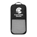 The Play & Graze - A black pickleball bag with a mesh pocket and a logo featuring a ball and paddle design.