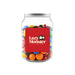 M&M's in Clear Can 180g - A clear jar filled with colourful M&M's in various shades, featuring a distinct logo on the front.