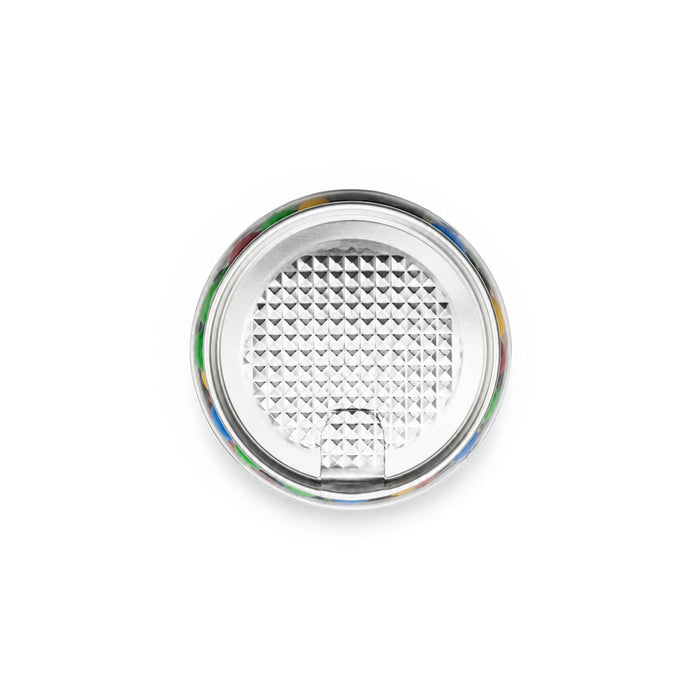 M&M's in Clear Can 180g - A clear can filled with colourful M&M's, featuring a diamond-patterned base and a pull tab.