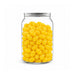 Corporate Colour Jelly Beans in Clear Can 210g - A clear can filled with bright yellow jelly beans, showcasing a vibrant and colourful treat.