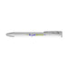 Maddie Gel Ink Pen - A white gel ink pen with a silver nib and a logo printed on the barrel.