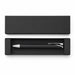 Maddie Gel Ink Pen - A black gel ink pen with a silver clip, presented in a black box without additional markings.