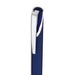 Maddie Gel Ink Pen - A gel ink pen with a sleek design, featuring a dark blue barrel and metallic silver clip.