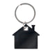 House Stainless Steel Keytag - A stainless steel keytag shaped like a house, featuring a keyring attachment for easy carrying.