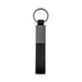 Zander Keytag - A black keytag with a metal ring and a rectangular metal plate attached. Simple and stylish design.