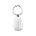 Moby Keytag - A silver keytag with a teardrop shape and a metal keyring, featuring a logo on one side.