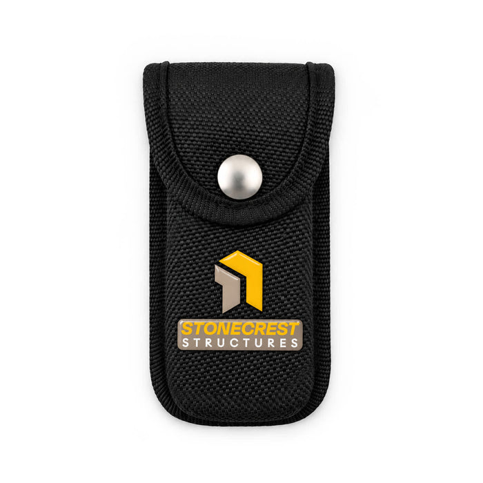Trail Multi Tool - A black fabric pouch with a snap button closure and a logo on the front, designed for carrying tools or similar items.