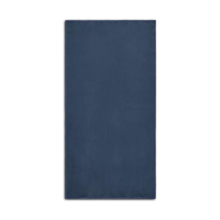 The Hustle Pack - A dark blue sports towel features a smooth texture and includes a logo.