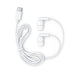 Nico Type C Earbuds - White Type C earbuds with a long cable, featuring a simple design and connector. Includes a logo.