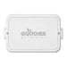Meridian Double Tray Lunchbox - A white lunchbox with two compartments and a logo on the front.
