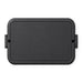 Meridian Double Tray Lunchbox - A black double tray lunchbox with a hinged lid and a simple design. It features a logo on the surface.
