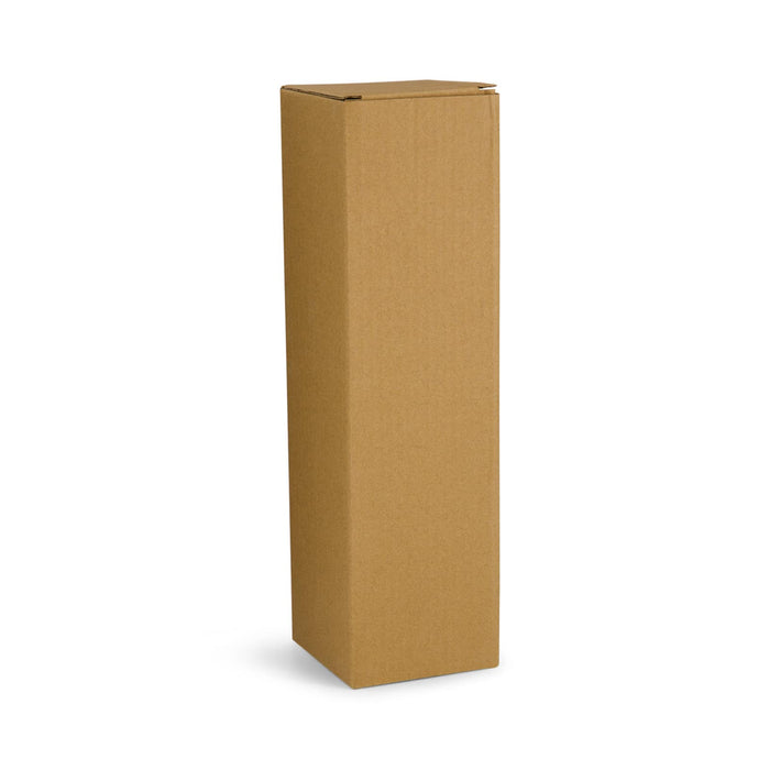 Sabrina Bottle - A tall, plain brown cardboard box without any branding or markings.