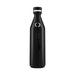Sabrina Bottle - A drink bottle in sleek black with a silver top and a handle, featuring a logo on the side.