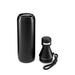 Sabrina Bottle - A drink bottle in matte black with a removable lid and a wrist strap, featuring a logo on the side.