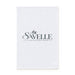 Haven Medium Cotton Tea Towel - A white cotton tea towel with a logo and a simple design featuring a leafy branch.