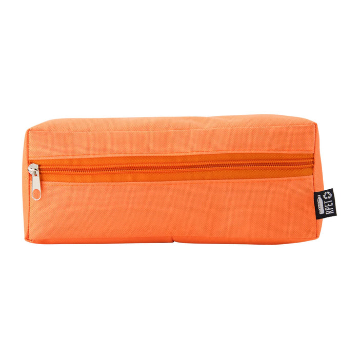 Tech Pack Essential - An orange utility case with a zippered compartment and a small logo on the side.