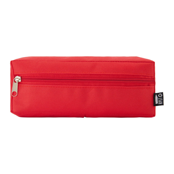Tech Pack Connect - A red utility case with a zip closure and a branding label on the side.