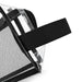 Laynie Clear Cosmetic Bag - A clear cosmetic bag with a black mesh detail and a black strap. It features a zip closure.
