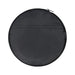 The Escape Pack - A round black duffle bag with a zip closure and a flat pocket on one side. It features a logo.