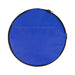 The Escape Pack - A round blue duffle bag with a black zip and a logo on the side.
