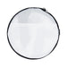 The Hustle Pack - A round, mesh bag with a black zipper and trim, featuring a transparent white exterior.