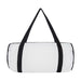 The Hustle Pack - A white duffle bag with black straps and a zip closure, featuring a logo on the side.