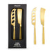 The Refined Graze: Christmas Edition - A cheese set featuring two stainless steel knives with a gold finish, presented in a black box.