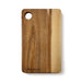 The Line Edit Acacia Serving Board - An acacia serving board in warm brown tones, featuring a circular cut-out and a logo on the side.