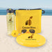 Bondi Beach Pack - A yellow cooler bag, a drink bottle, sunglasses, a frisbee, and a ball, all featuring a logo.