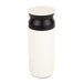 The Carry-On Graze - A drink bottle in white with a black band and lid, featuring a logo on the surface.