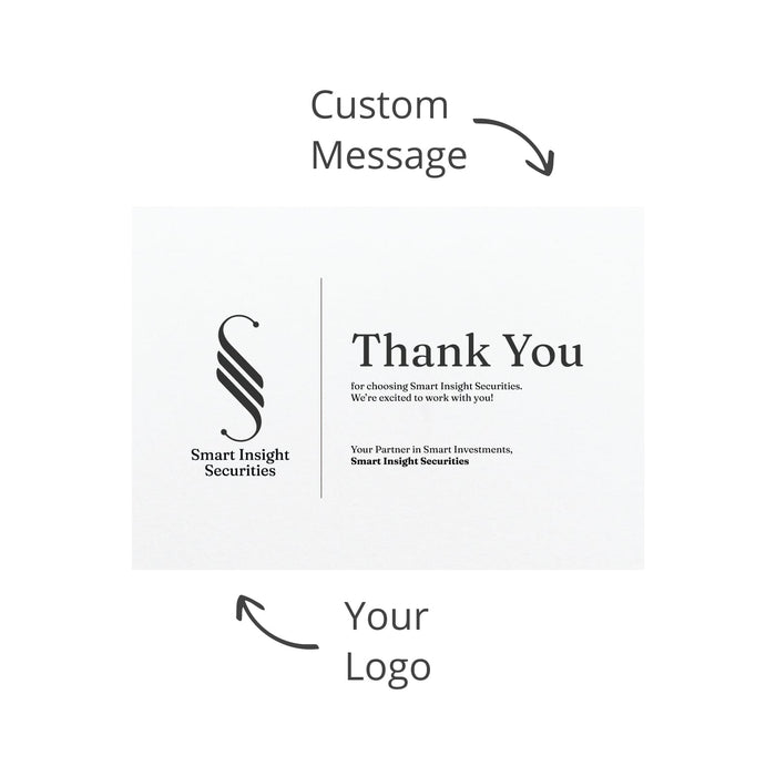 Bubbles & Beachdays - A thank you card displaying a logo, featuring a predominantly white background with black text and design elements.