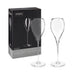 Bubbles & Beachdays - A set of two elegant champagne flutes in a sleek box, showcasing their refined shape and clear glass design.