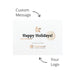 The Brew & Bite - A promotional card with a white background, featuring a festive design, and space for custom messages and logos.
