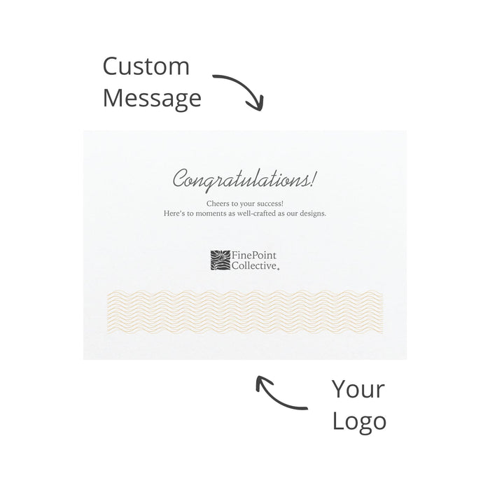 The Chandon Escape - A card featuring a textured design along the bottom, with space for a custom message and a logo.