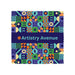 RPET Lens Cloth Set with Pouch - A patterned lens cloth featuring various geometric shapes in blue, green, orange, and yellow, with a branding logo.