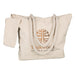 The Sunchaser Set - A cream tote bag with rope handles and a small matching pouch, featuring a tree logo.