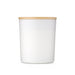 The Generous Host - A white container with a wooden lid, featuring a smooth finish and cylindrical shape.