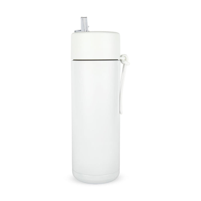 The Sweet Setup - A drink bottle in white with a straw and a carry strap, featuring a simple, sleek design.