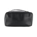 Tech Pack Travel - A black tech pack travel bag with a zip closure and a handle on top. It has a smooth, glossy finish.