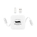 Tech Pack Travel - A white charging device with a retractable cable and USB ports. It features a logo and a sleek, modern design.