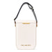 The Pour & Gather Hamper - A white insulated gift set with a gold accent and a striped shoulder strap. It features a logo on the front.