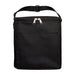 The Knock Off Pack - A black insulated lunch bag with a zip closure and adjustable strap, featuring a front pocket.