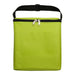 The Knock Off Pack - A green insulated bag with a zip closure and a front pocket, featuring a black strap for easy carrying.