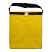 The Reel Deal - A yellow zippered tote bag with a black strap and a front pocket. It has a simple, solid design.
