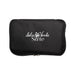The Reel Deal - A black zippered travel pouch featuring a logo with a palm tree design.