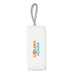 The Escape Pack - A white portable charger with a textured strap and a colourful logo featuring the words "Golden Hours."