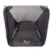 The Escape Pack - A collapsible camp chair in dark grey with mesh sides and a prominent logo at the centre.